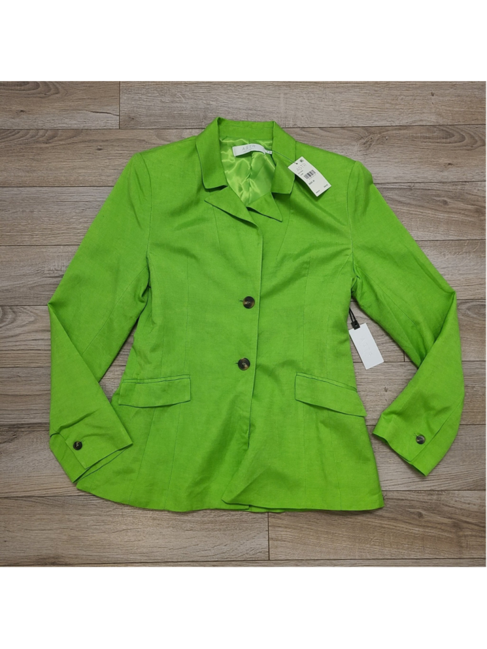 NEW ASTR The Label Lime Green Linen Blend Blazer Womens Medium Career Lined - Picture 4 of 10